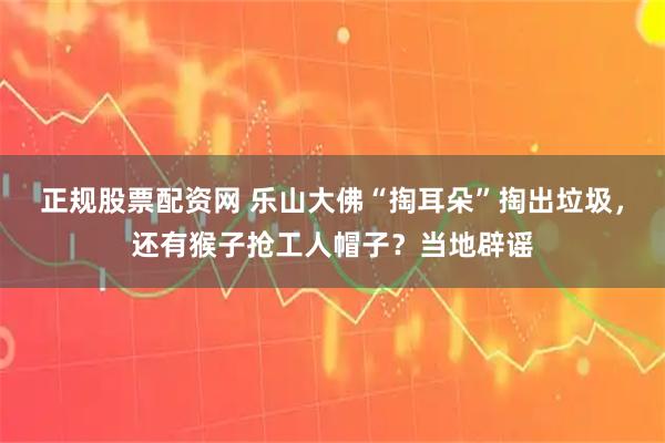 正规股票配资网 乐山大佛“掏耳朵”掏出垃圾，还有猴子抢工人帽子？当地辟谣